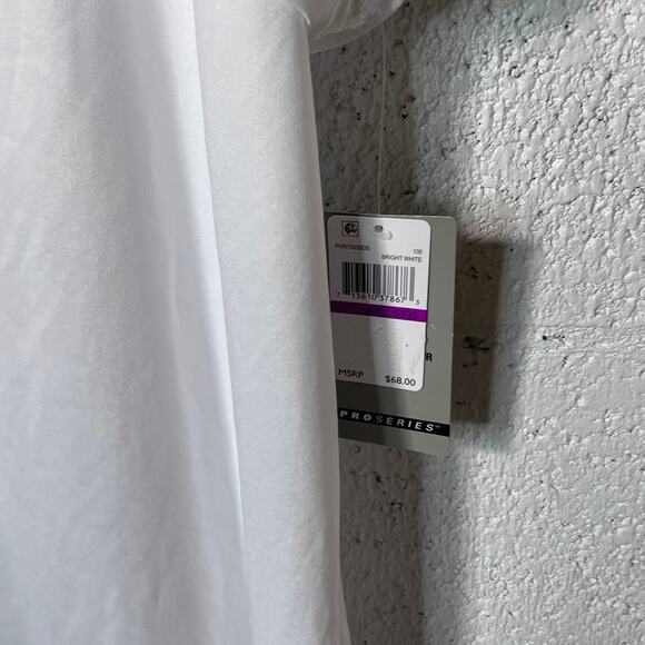 PGA TOUR Men's Athletic Fit Terrain Print Short Polo Shirt Bright white XXL - Picture 4 of 7